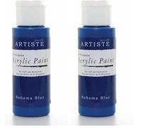 Artiste Acrylic Paint 59ml 2Oz Bahama Blue, Quick-Drying Professional Art, Craft and Hobby Artists Paint, Vibrant Colour, Water-Based Paints Cover All Surfaces with Ease, Ideal for Travel Artists