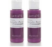 Artiste Acrylic Paint 59ml 2Oz BlackBerry, Quick-Drying Professional Art, Craft and Hobby Artists Paint, Vibrant Colour, Water-Based Paints Cover All Surfaces with Ease, Ideal for Travel Artists
