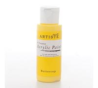 Artiste Acrylic Paint 59ml 2Oz Buttercup, Quick-Drying Professional Art, Craft and Hobby Artists Paint, Vibrant Colour, Water-Based Paints Cover All Surfaces with Ease, Ideal for Travel Artists