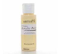 Artiste Acrylic Paint 59ml 2Oz Buttermilk, Quick-Drying Professional Art, Craft and Hobby Artists Paint, Vibrant Colour, Water-Based Paints Cover All Surfaces with Ease, Ideal for Travel Artists