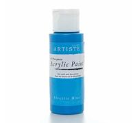 Artiste Acrylic Paint 59ml 2Oz Electric Blue, Quick-Drying Professional Art, Craft and Hobby Artists Paint, Vibrant Colour, Water-Based Paints Cover All Surfaces with Ease, Ideal for Travel Artists