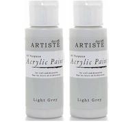 Artiste Acrylic Paint 59ml 2Oz Light Grey, Quick-Drying Professional Art, Craft and Hobby Artists Paint, Vibrant Colour, Water-Based Paints Cover All Surfaces with Ease, Ideal for Travel Artists