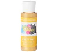 Artiste Acrylic Paint 59ml 2Oz Metallic Classic Gold, Quick-Drying Professional Art, Craft And Hobby Artists Paint, Vibrant Colour, Water-Based Paints Cover All Surfaces With Ease, Ideal For Travel Artists