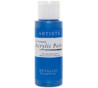 Artiste Acrylic Paint 59ml 2Oz Metallic Sapphire, Quick-Drying Professional Art, Craft And Hobby Artists Paint, Vibrant Colour, Water-Based Paints Cover All Surfaces With Ease, Ideal For Travel Artists