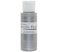 Artiste Acrylic Paint 59ml 2Oz Metallic Silver, Quick-Drying Professional Art, Craft and Hobby Artists Paint, Vibrant Colour, Water-Based Paints Cover All Surfaces with Ease, Ideal for Travel Artists