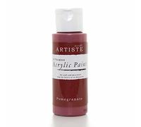Artiste Acrylic Paint 59ml 2Oz Pomegranate, Quick-Drying Professional Art, Craft and Hobby Artists Paint, Vibrant Colour, Water-Based Paints Cover All Surfaces with Ease, Ideal for Travel Artists