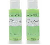 Artiste Acrylic Paint 59ml 2Oz Soft Green, Quick-Drying Professional Art, Craft and Hobby Artists Paint, Vibrant Colour, Water-Based Paints Cover All Surfaces with Ease, Ideal for Travel Artists