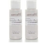 Artiste Acrylic Paint Medium 59ml 2Oz Pearl, Quick-Drying Professional Art, Craft and Hobby Artists Paint, Vibrant Colour, Water-Based Paints Cover All Surfaces with Ease, Ideal for Travel Artists