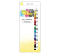 ARTISTE Acrylic Paint Set 12ml 12 Pack Vibrant Colours, Quick-Drying Professional Art, Craft, Hobby Artists Paint, Water-Based Paints Cover Surfaces with Ease, Ideal for Travel Artists