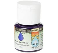 Artiste Aquaglass Rich Amethyst 20ml, Water Based Paints for Glass, Perspex, Acetate, Gentle Translucent Finish, Wipe Clean When Wet, Water Proof Once Dry
