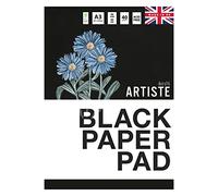 Artiste Black Coloured Paper Pad A3 90gsm 40 Sheets, Makes The Perfect Sketch Book, Craft Pad, Paint Pad, Notebook, Bullet Journal, Scrapbook and Colouring Book, for Home School and Office