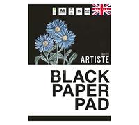 Artiste Black Coloured Paper Pad A4 90gsm 40 Sheets, Makes The Perfect Sketch Book, Craft Pad, Paint Pad, Notebook, Bullet Journal, Scrapbook and Colouring Book, for Home School and Office