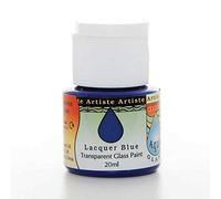 Artiste Glass Paint 20ml Aquaglass Lacquer Blue - Water Based for Painting on Glass, Perspex, Acetate - Gentle Translucent Finish, Wipe Clean When Wet, Water Proof Once Dry