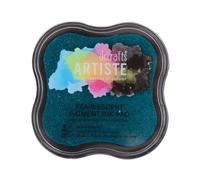 Artiste Pigment Pearlescent Aqua Ink Pad for Stamping, Embossing Powders, Crafting Supplies, Highly Pigmented, Use with Clear Stamps, Rubber Stamps, Ink Pads are Safe Non-Toxic Acid-Free