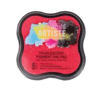 Artiste Pigment Pearlescent Soft Pink Ink Pad for Stamping, Embossing Powders, Crafting Supplies, Pigmented Use with Clear Stamps, Rubber Stamps, Ink Pads are Safe Non-Toxic Acid-Free