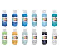 Artiste Set of 12 Ocean Themed Acrylic Paints 59ml/2Oz, Quick-Drying Professional Art, Craft and Hobby Artists Paint, Travel Artists, Vibrant Colour, Water-Based Paints Cover All Surfaces