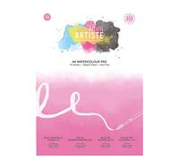 Artiste Watercolour Pad, A4, Acid Free Paper, 190 GSM, 15 Sheets for Watercolour Paint, Pencils and Markers, Arts, Craft, Home and School