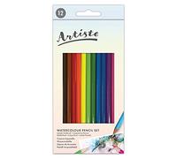 Artiste Watercolour Pencil Set - 12 Pack with Paint Brush