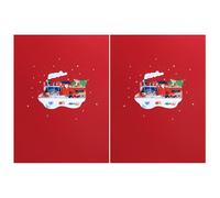 Artistic 3D Christmas Train Card with, 2 sets
