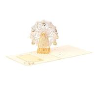 Artistic 3D Observation Wheel Popup Card with Shimmering Gold for Memorable Moments Tender Anniversary