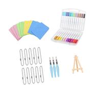 Artistic 3D Painting Set Textured Paper Foldable Stand 12/24 Color Markers Decorative Chains Water Based Markers Art Supplies for Painting Artist Sketch Pad Textured Paper