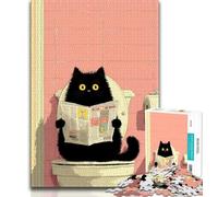 Artistic Abstract Black Cat 1000 Piece Jigsaw Puzzle for Adults And Teenagers,Toys Educational Games Stress Relieving Suitable for Desktop Decoration 38x26cm