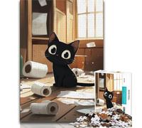 Artistic Abstract Black Cat Puzzles 1000 Pieces for Adults,for Educational Game Challenge Toy for Is Ideal As A Gift for The Whole Family (75x50cm)