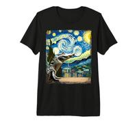 Artistic Alligator Stuff Van Gogh Starry Night Alligator Premium T-Shirt