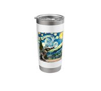 Artistic Alligator Stuff Van Gogh Starry Night Alligator Stainless Steel Insulated Tumbler
