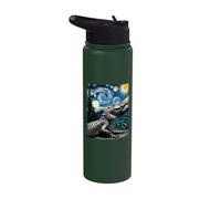 Artistic Alligator Stuff Van Gogh Starry Night Alligator Stainless Steel Insulated Water Bottle