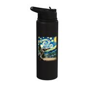 Artistic Alligator Stuff Van Gogh Starry Night Alligator Stainless Steel Insulated Water Bottle