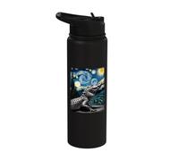 Artistic Alligator Stuff Van Gogh Starry Night Alligator Stainless Steel Insulated Water Bottle