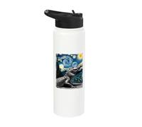 Artistic Alligator Stuff Van Gogh Starry Night Alligator Stainless Steel Insulated Water Bottle