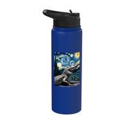 Artistic Alligator Stuff Van Gogh Starry Night Alligator Stainless Steel Insulated Water Bottle