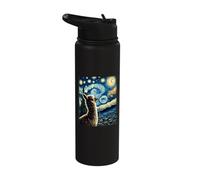 Artistic Alpaca Gear Van Gogh Style Starry Night Alpaca Stainless Steel Insulated Water Bottle