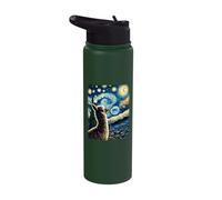 Artistic Alpaca Gear Van Gogh Style Starry Night Alpaca Stainless Steel Insulated Water Bottle