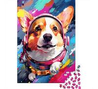 Artistic Astronaut Corgi 500 Piece Jigsaw Puzzles for Adults, Puzzle for Teenagers, Family Entertainment Toys 500pcs (52x38cm)