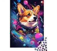 Artistic Astronaut Corgi Jigsaw Puzzle-500 Pieces Jigsaw Puzzle Jigsaw Puzzle Great Gifts for Adults& Age 18 Years Up 500pcs (52x38cm)