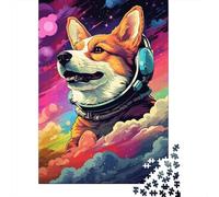 Artistic Astronaut Corgi Jigsaw Puzzles for Adults 500 Piece Jigsaw Puzzles for Adults Puzzle 500 Pieces Puzzle Gifts 500pcs (52x38cm)