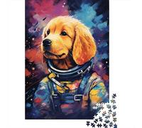 Artistic Astronaut Golden Retriever 1000 Piece Jigsaw Puzzle for Adults & Age 18 Years Up - Family Activity Jigsaw Puzzles Educational Games Difficult And Challenge 1000pcs (75x50cm)