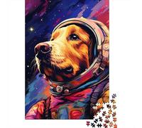Artistic Astronaut Golden Retriever 1000 Piece Jigsaw Puzzles for Adults, Puzzle for Teenagers, Family Entertainment Toys 1000pcs (75x50cm)