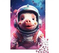Artistic Astronaut Pig Puzzles for Adults 500 Puzzles for Adults 500 Pieces Puzzle 500 Pieces 500 Piece Jigsaw Puzzles for Gift 500pcs (52x38cm)
