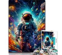 Artistic Astronauts Jigsaws Puzzles 1000 Pieces for Adults Gifts,Stress Reliever Staycation Kill Time with Matching Poster And Trivia Sheet (50x75cm)
