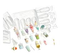 Artistic Beverage-Themed Design Templates with Easy Release for Professional Manicures Decorative Silicone Craft Molds