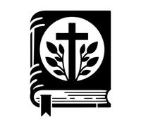 Artistic Bible icon Silhouette Lettering Decals 64x83.5cm It Won't Fall Off Black