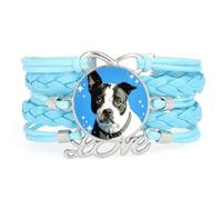 Artistic Big Eyes Pekingese Dog Love Adjustable Leather Braided Bracelet | Multilayer,Punk,Wristband,Handmade,Gift,Bangle,Accessory, Girlfriend,Lover,Ethnic,Friendship ,Birthday,Christmas,Music