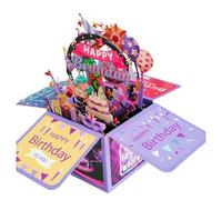 Artistic Birthday Card Crafted From Recycled Paper Spacious Interior for Note Printing Writable Birthday Cards