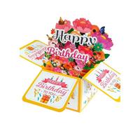 Artistic Birthday Card Crafted From Recycled Paper Spacious Interior for Note Printing Writable Birthday Cards