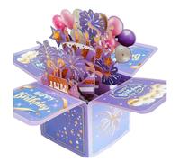 Artistic Birthday Card Crafted From Recycled Paper Spacious Interior for Note Printing Writable Birthday Cards