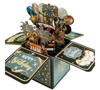 Artistic Birthday Card Crafted From Recycled Paper Spacious Interior for Note Printing Writable Birthday Cards